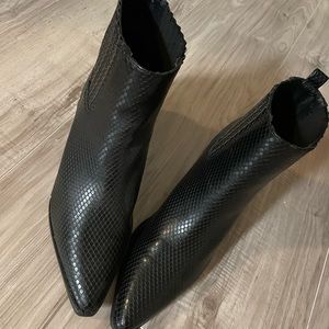 Black Snakeskin Booties